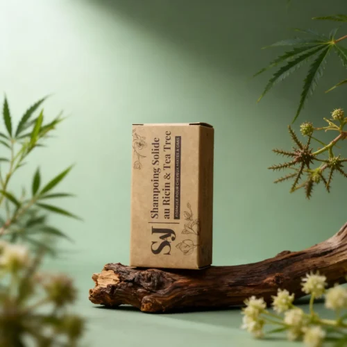 Shampoing Solide Naturel Certifié Bio au Ricin et Tea tree