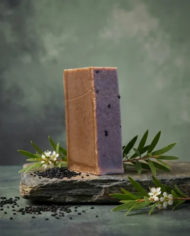 Savon saponifié à froid à la nigelle et arbre à thé