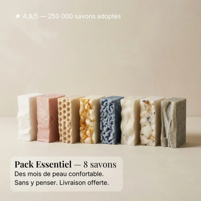 Pack Peau Confort – 8 Savons au choix 1 Pack Essentiel - 8 savons saponifiés à froid au choix