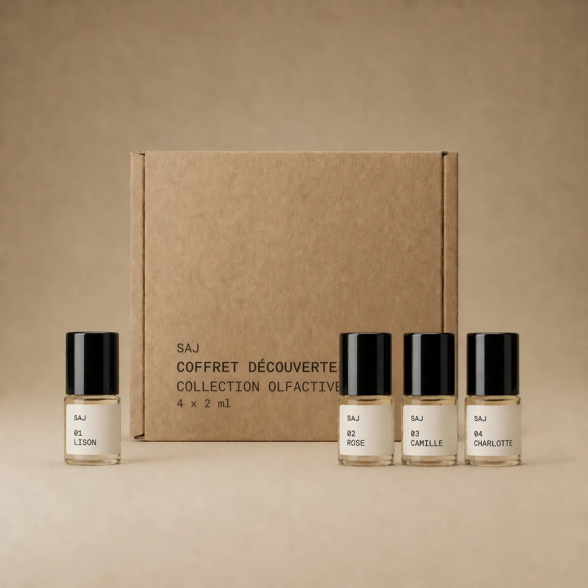 Coffret Découverte — 4 Parfums de Peau 2 Coffret Découverte SAJ - Collection Olfactive 4x2ml