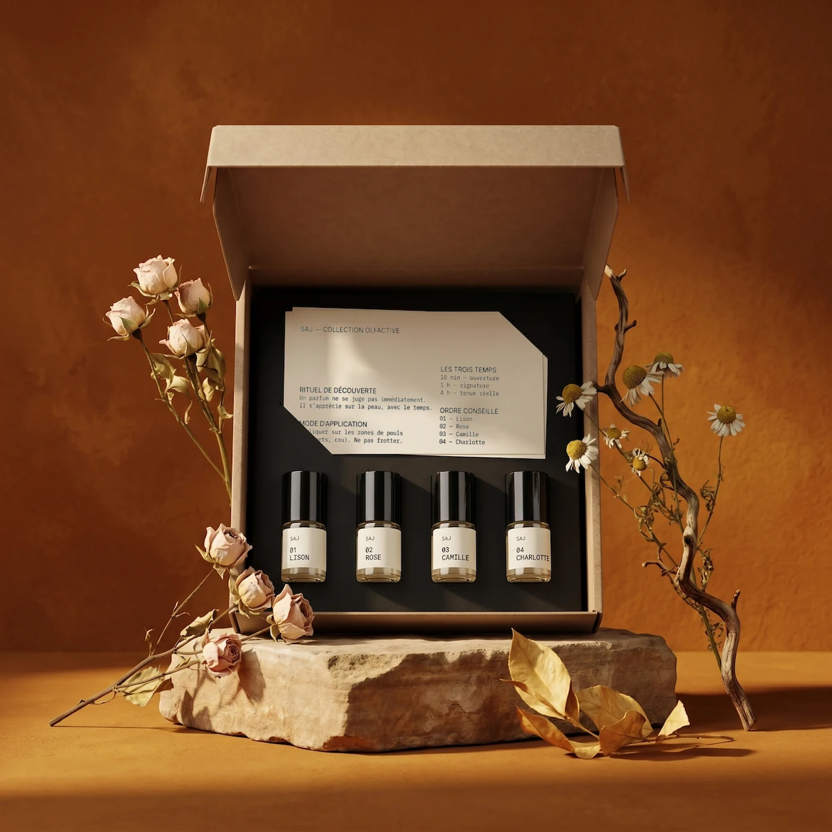 Coffret Découverte — 4 Parfums de Peau 1 coffret découverte - Collection Olfactive SAJ